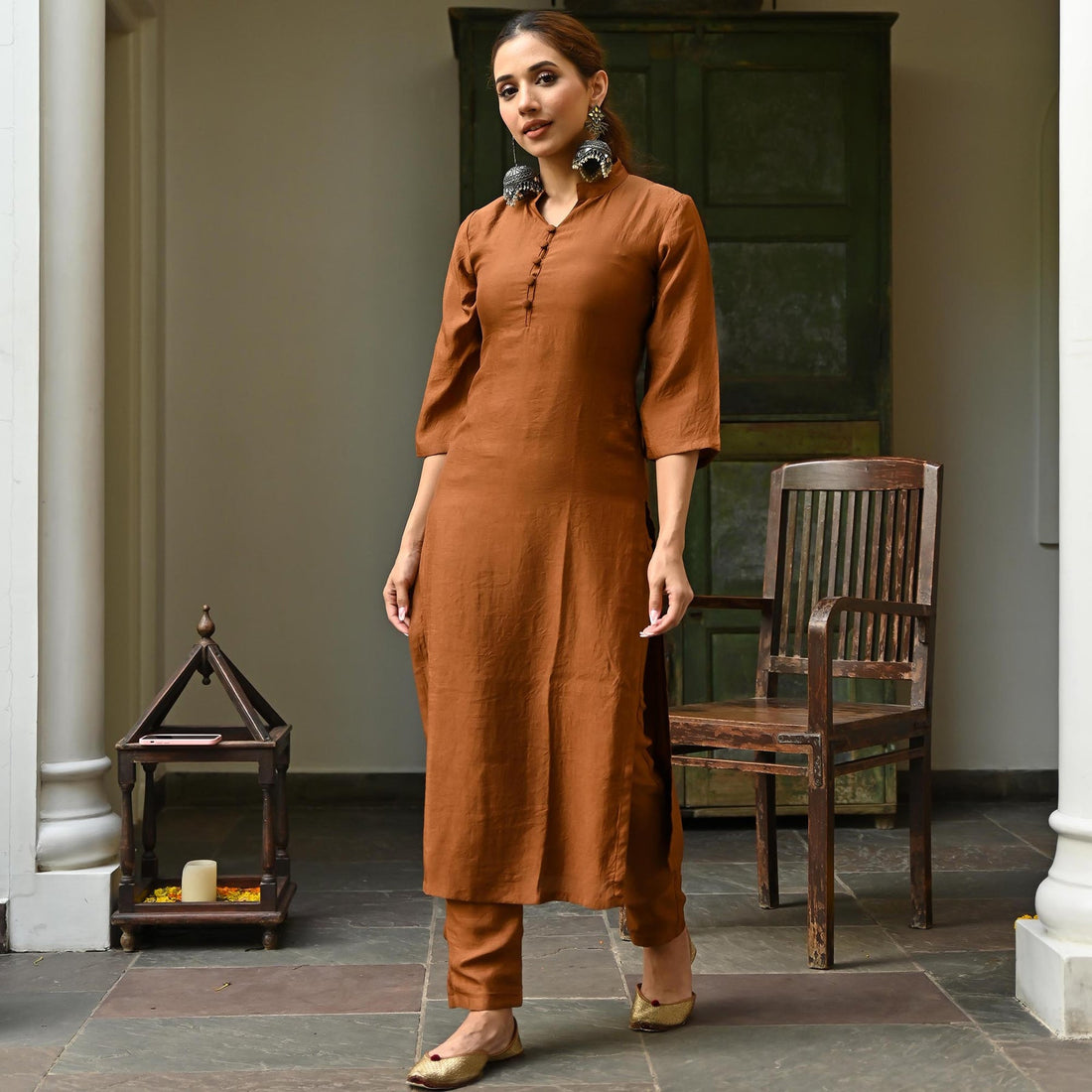 BROWN KURTA SET