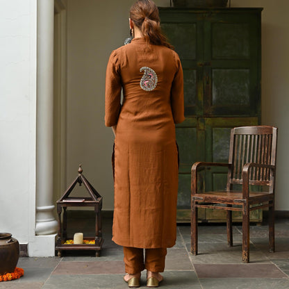 BROWN KURTA SET