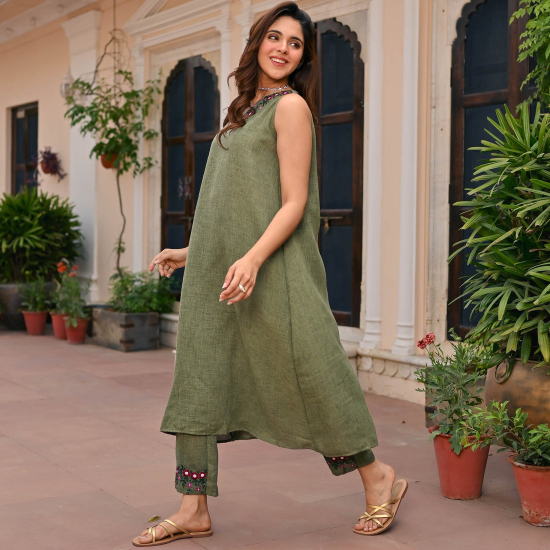 Verdant Green Embroidered Kurta Set