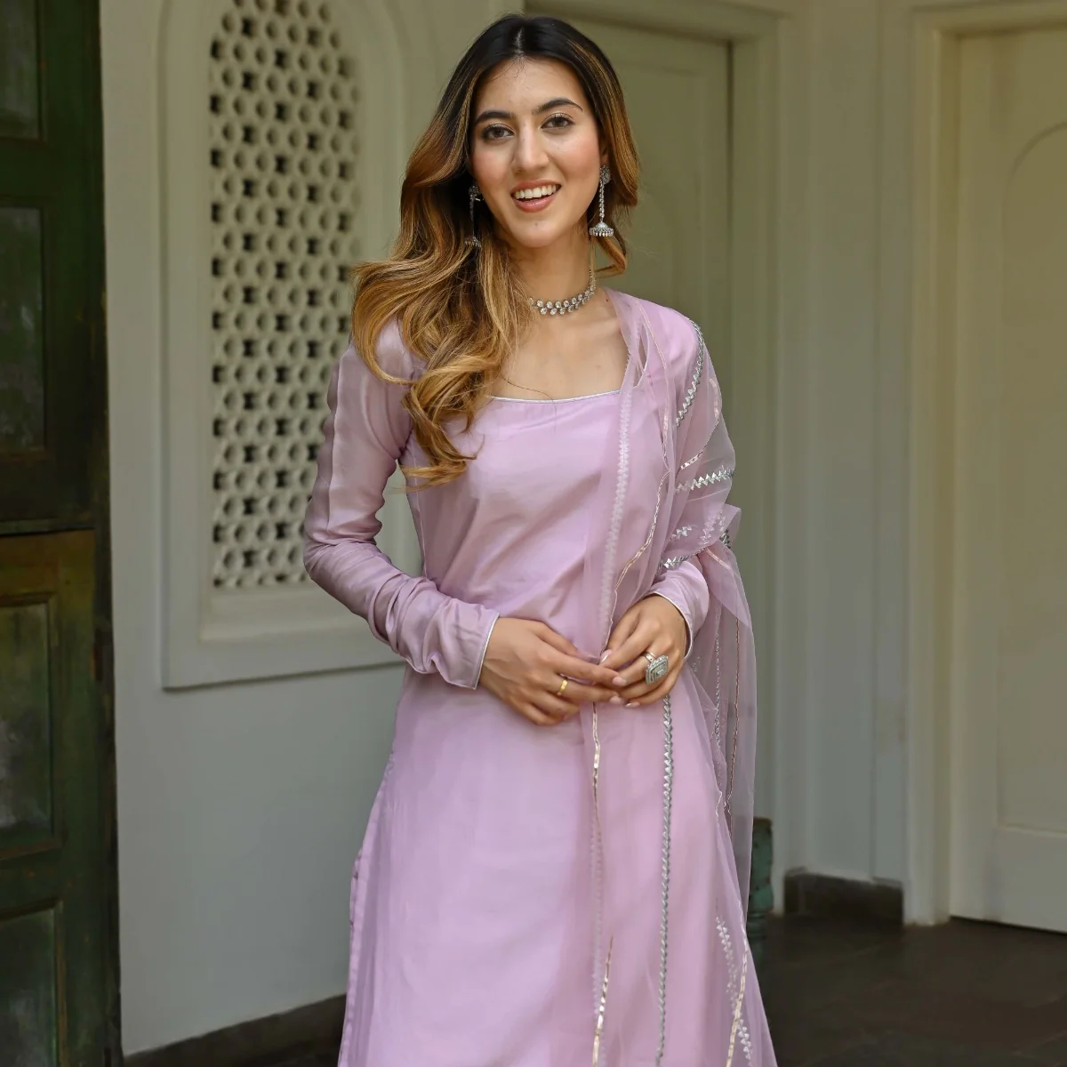 LILAC SILK KURTA SET