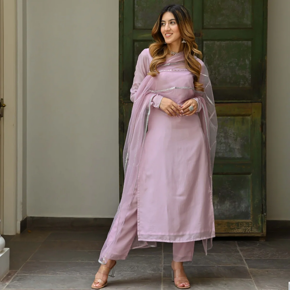 LILAC SILK KURTA SET