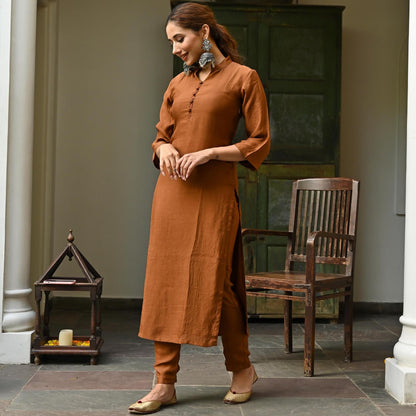 BROWN KURTA SET